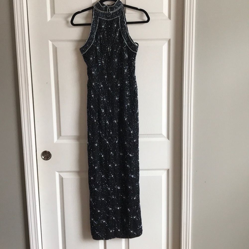 Papell Boutique Evening Silk Beaded Gown / 6P